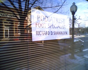 Sign in podiatrist window