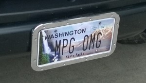 License plate close up for hummer plate OMG MPG