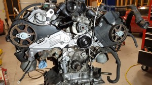 Audi engine with replaced parts