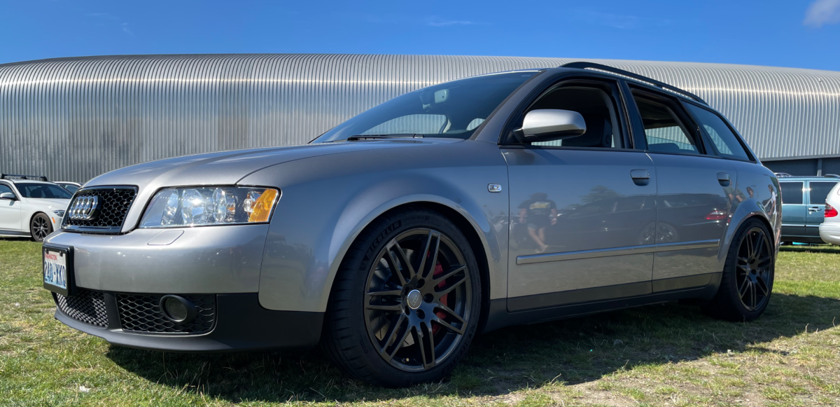 Station wagon in a field