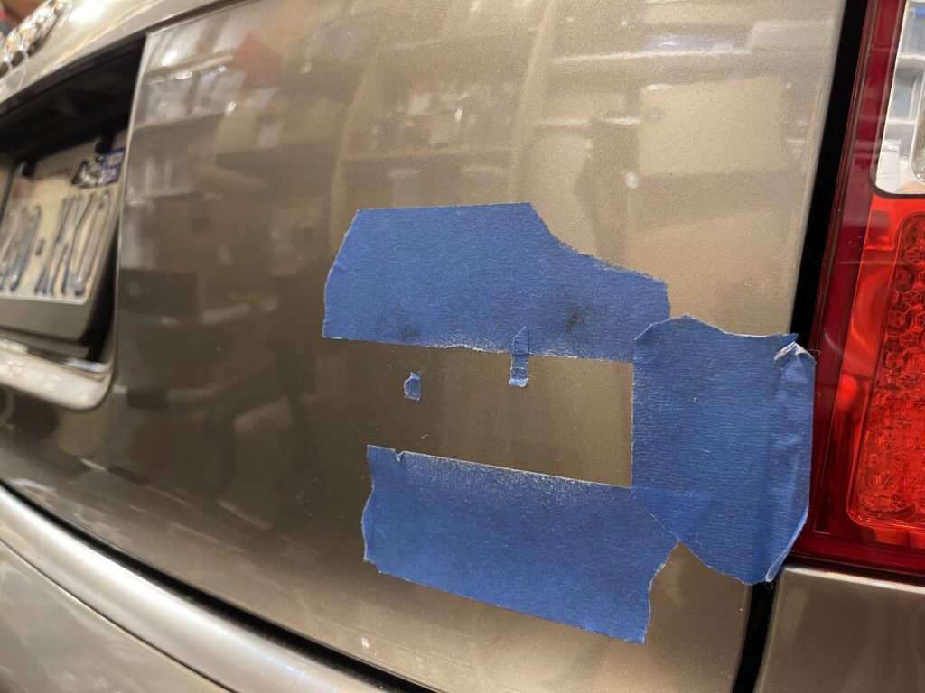 Car badge removed
