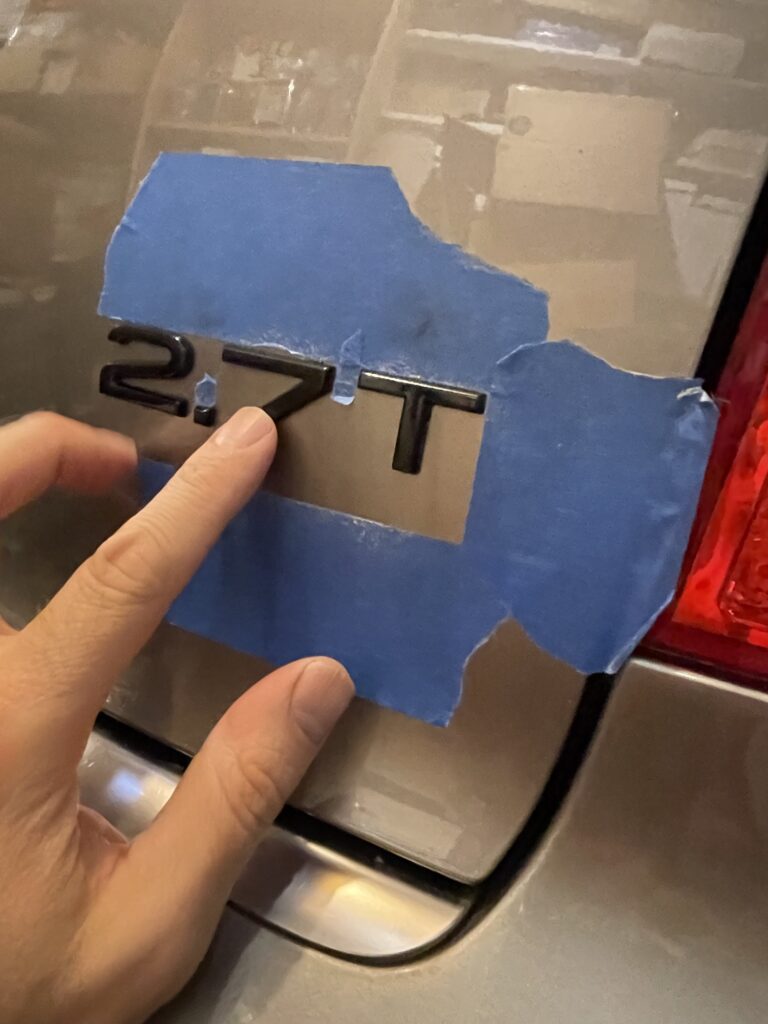 Dry fitting the emblem
