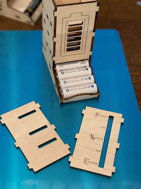 Laser cut battery dispenser parts